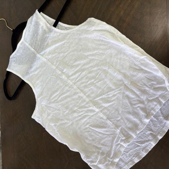 Frame Cream White Linen Tank Top Blouse XS Sleeveless Textured Layer Minimal - Picture 4 of 8